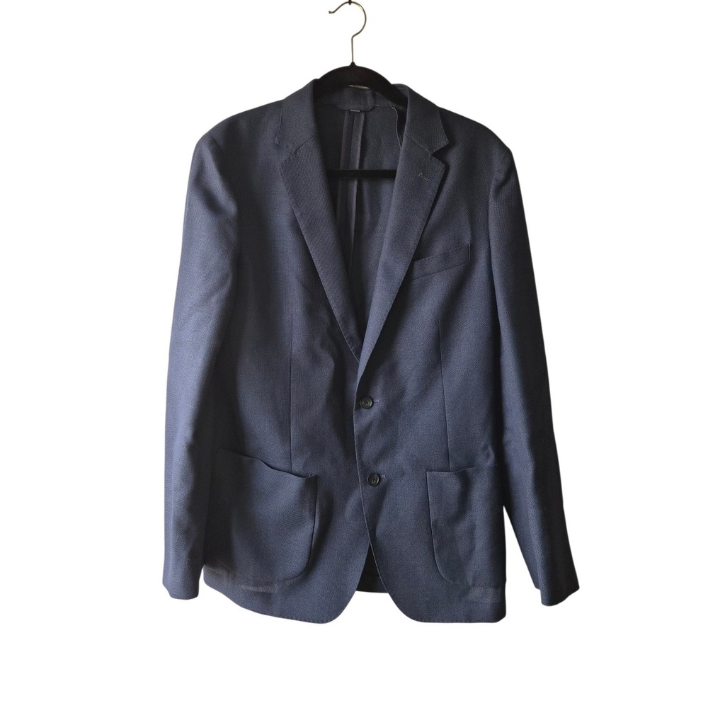 Bonobos Slim Fit 100% Wool Blazer Jacket 40L‎ Navy Vitale Barberis Canonico